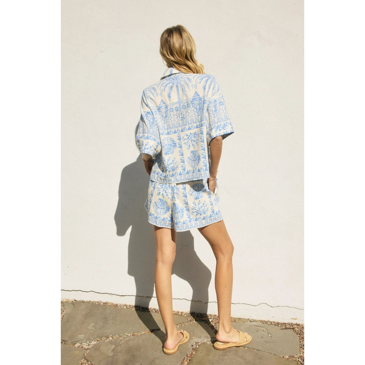 La Mer Seaside Print Shirt and Shorts Combo - P I C N I C