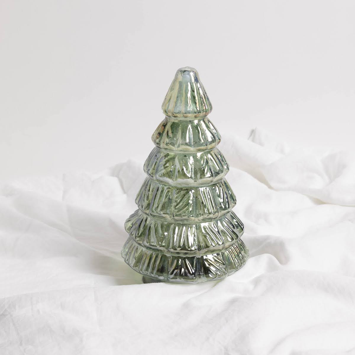 Green Glass Embossed Trees - P I C N I C 