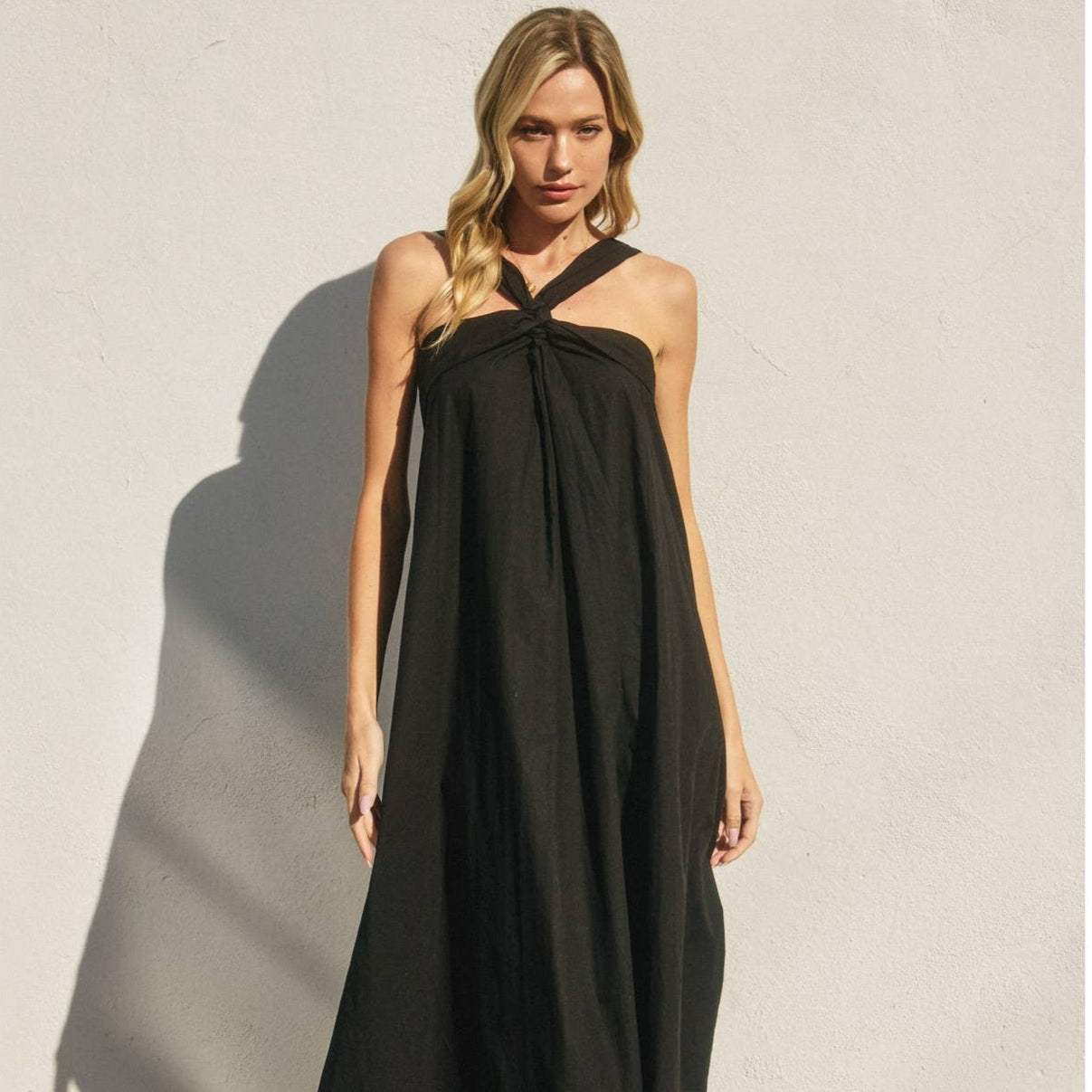 Audra Cotton Halter Maxi Dress - P I C N I C