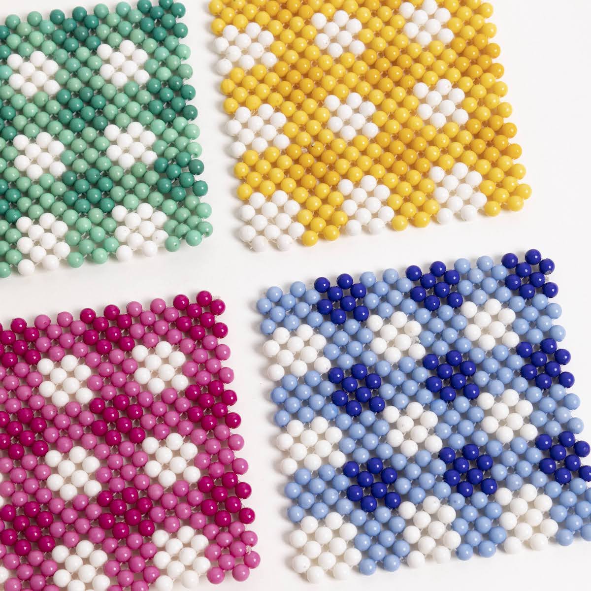 Beaded Checkered Coasters - P I C N I C