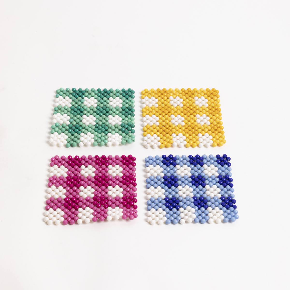 Beaded Checkered Coasters - P I C N I C