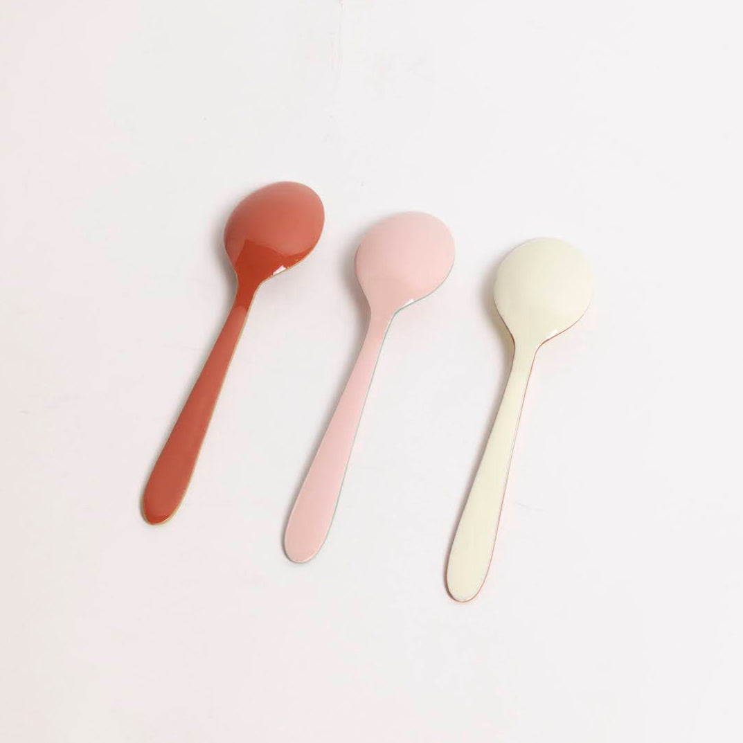 Warm Enamel Dessert Spoons - P I C N I C