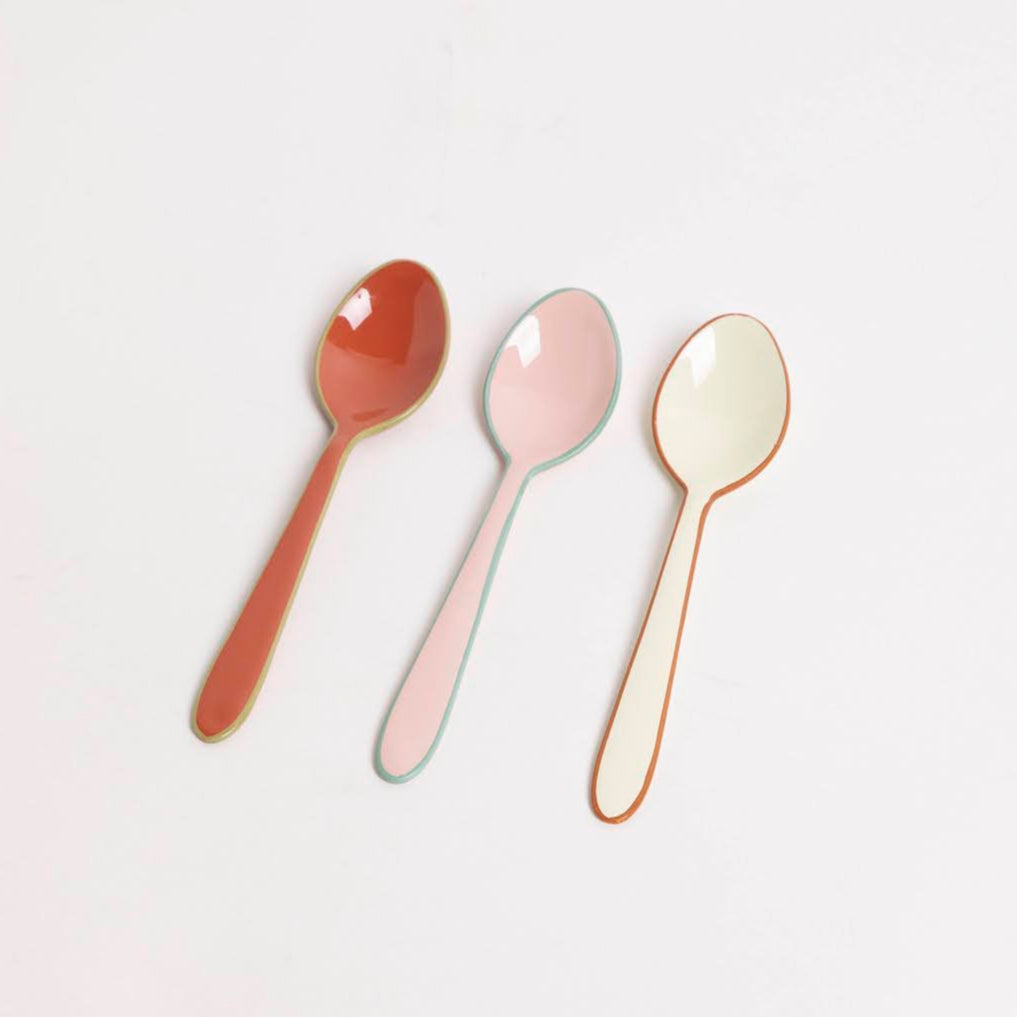 Warm Enamel Dessert Spoons - P I C N I C