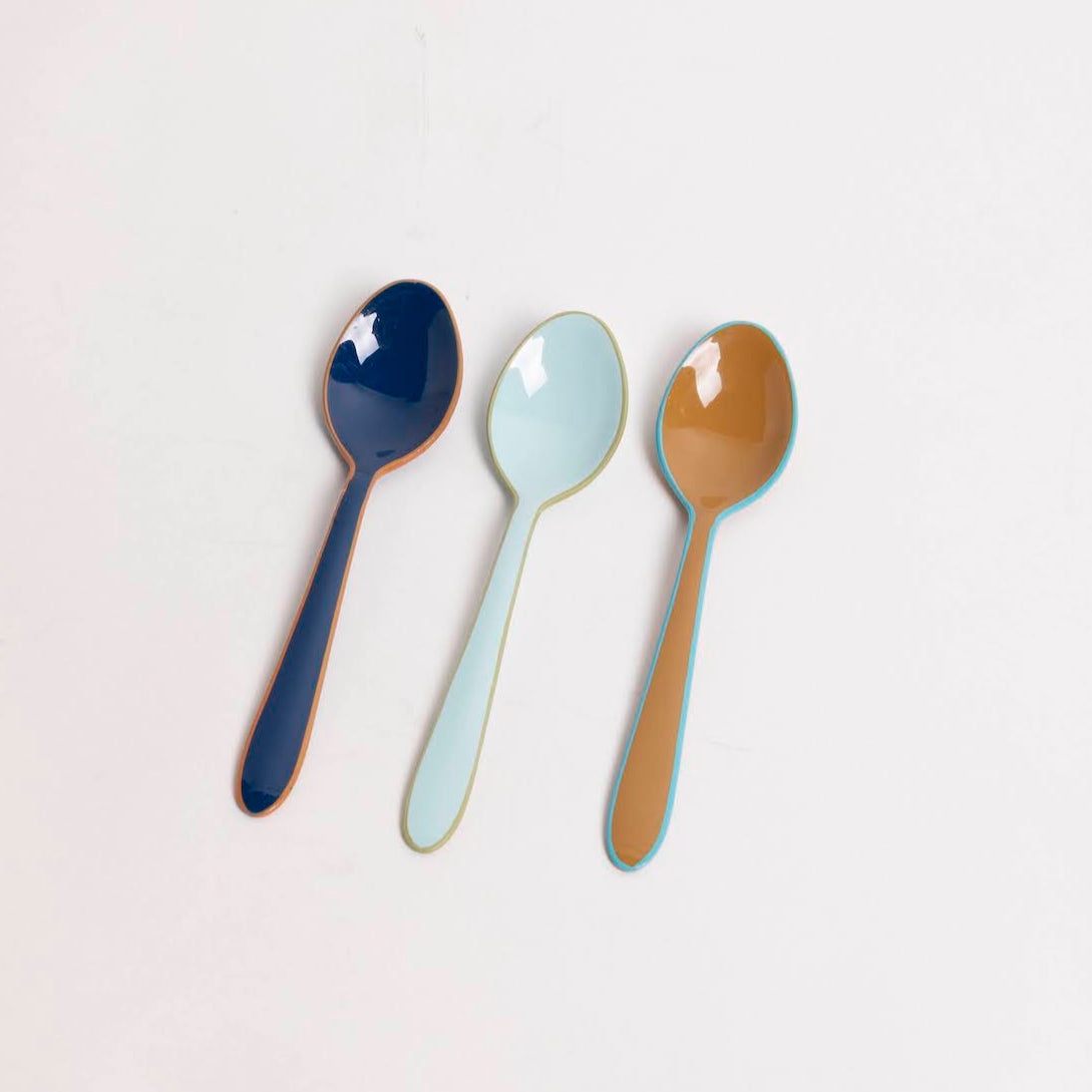 Cool Enamel Dessert Spoons - P I C N I C