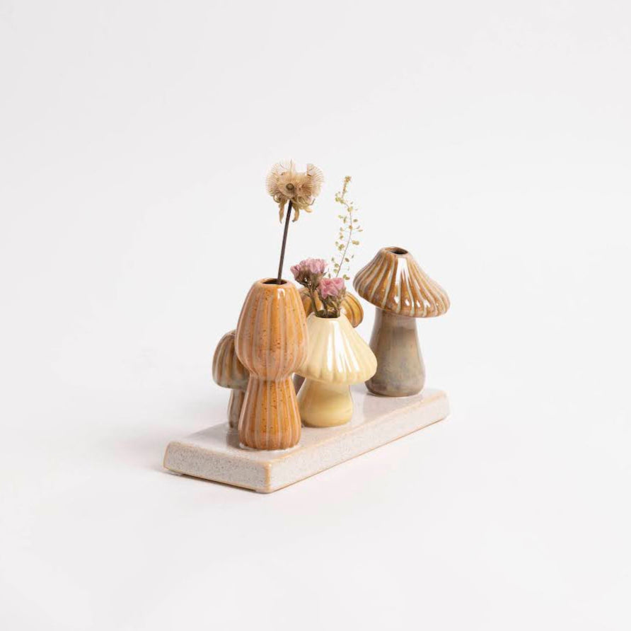 Forest Mushroom Stoneware Vase Set - P I C N I C