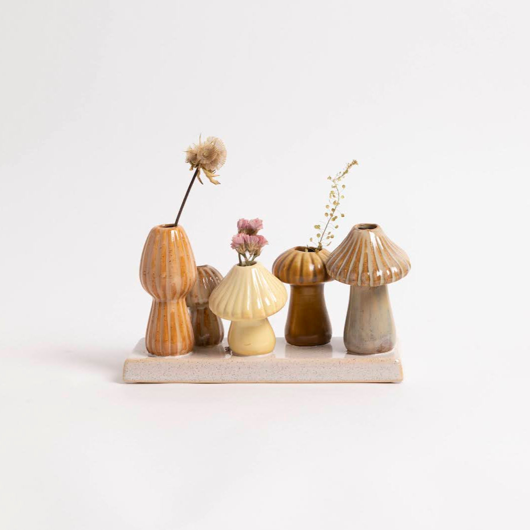 Forest Mushroom Stoneware Vase Set - P I C N I C