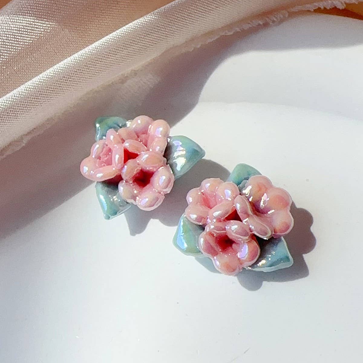 Ornamental Flower Ceramic Earrings - P I C N I C 