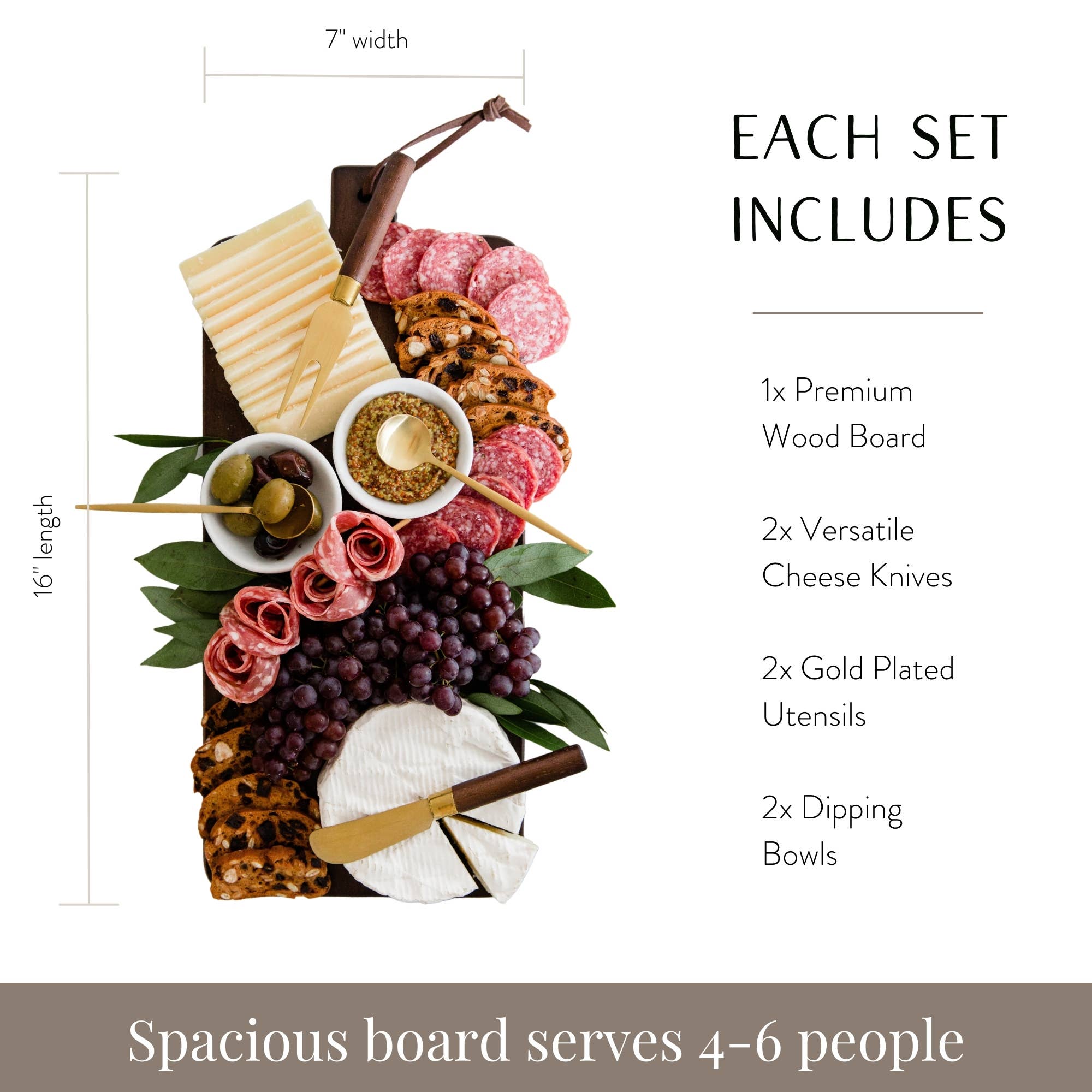 Oblong 7 Piece Charcuterie Board Set - P I C N I C 