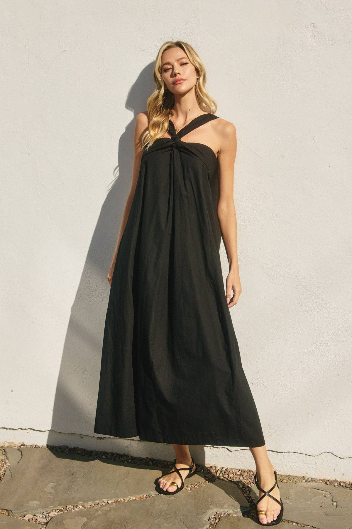 Audra Cotton Halter Maxi Dress - P I C N I C