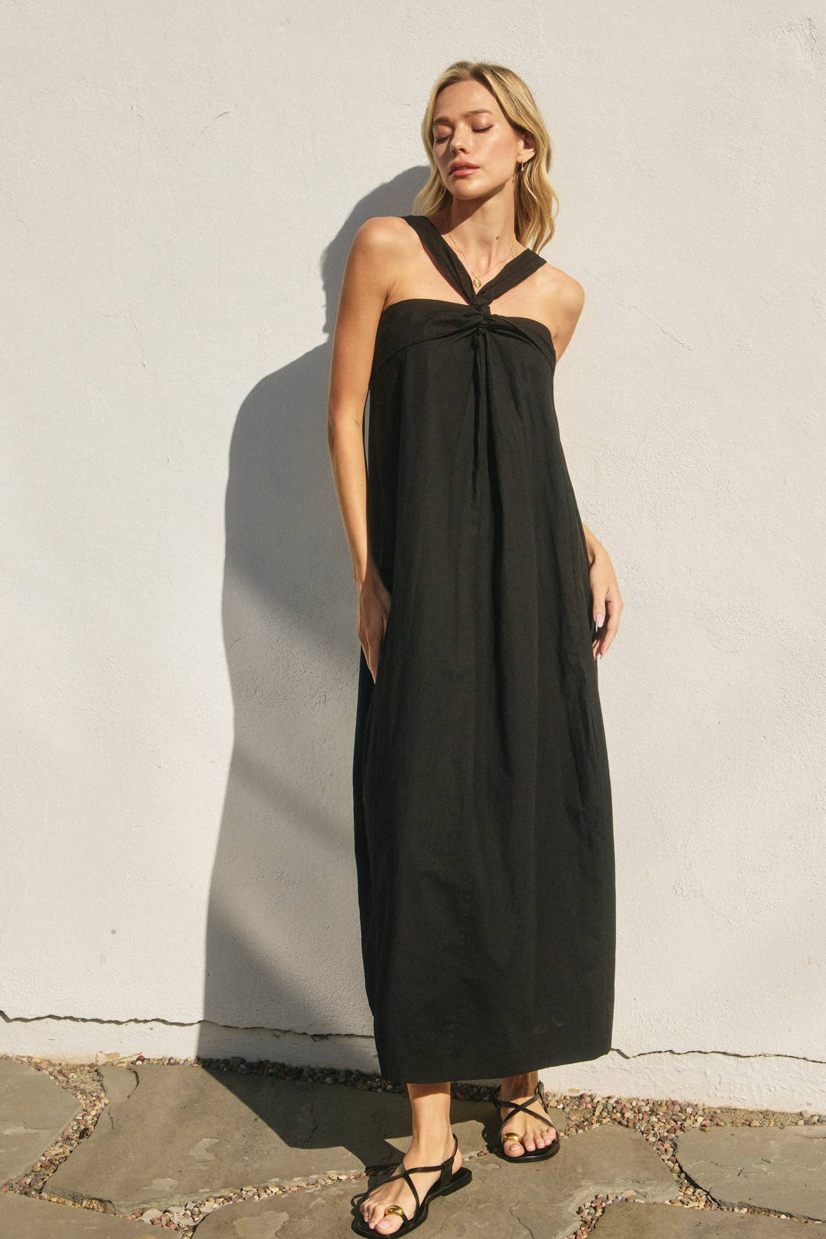 Audra Cotton Halter Maxi Dress - P I C N I C