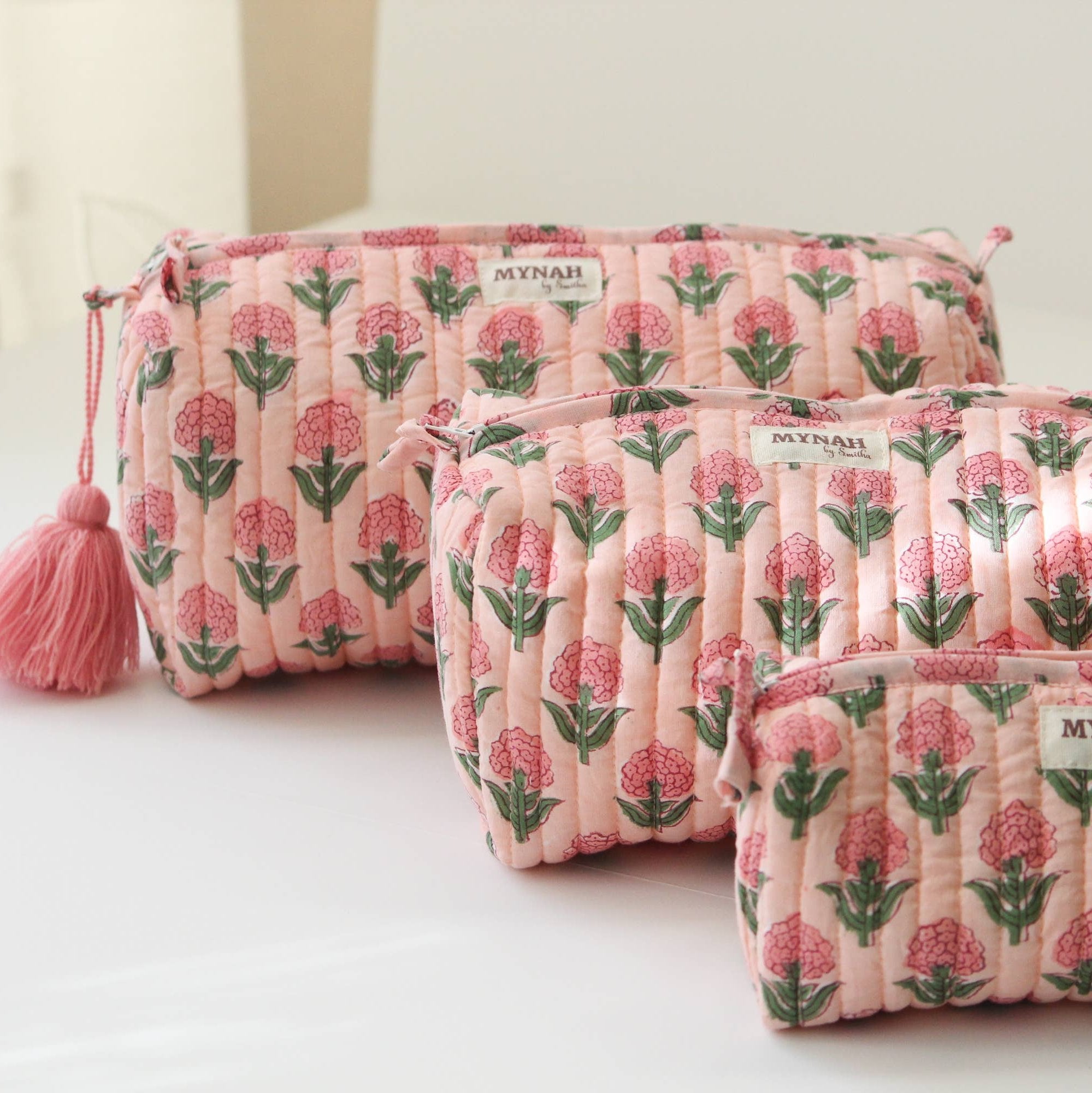 Amia Blush Marigold Print Cosmetic Bag - P I C N I C 