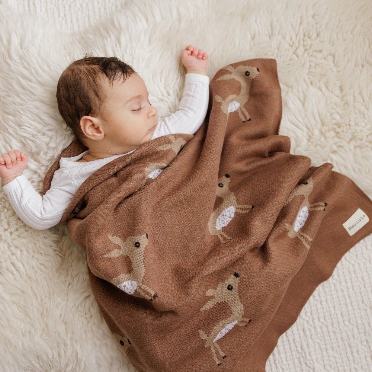 Deer Cotton Receiving Swaddle Baby Blanket - P I C N I C