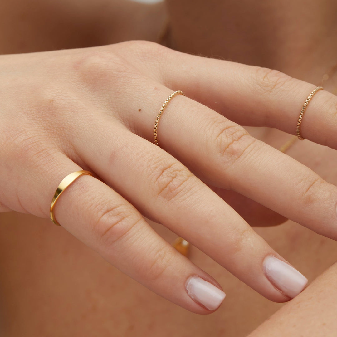 Bree Dainty Snake Gold Chain Ring - P I C N I C 