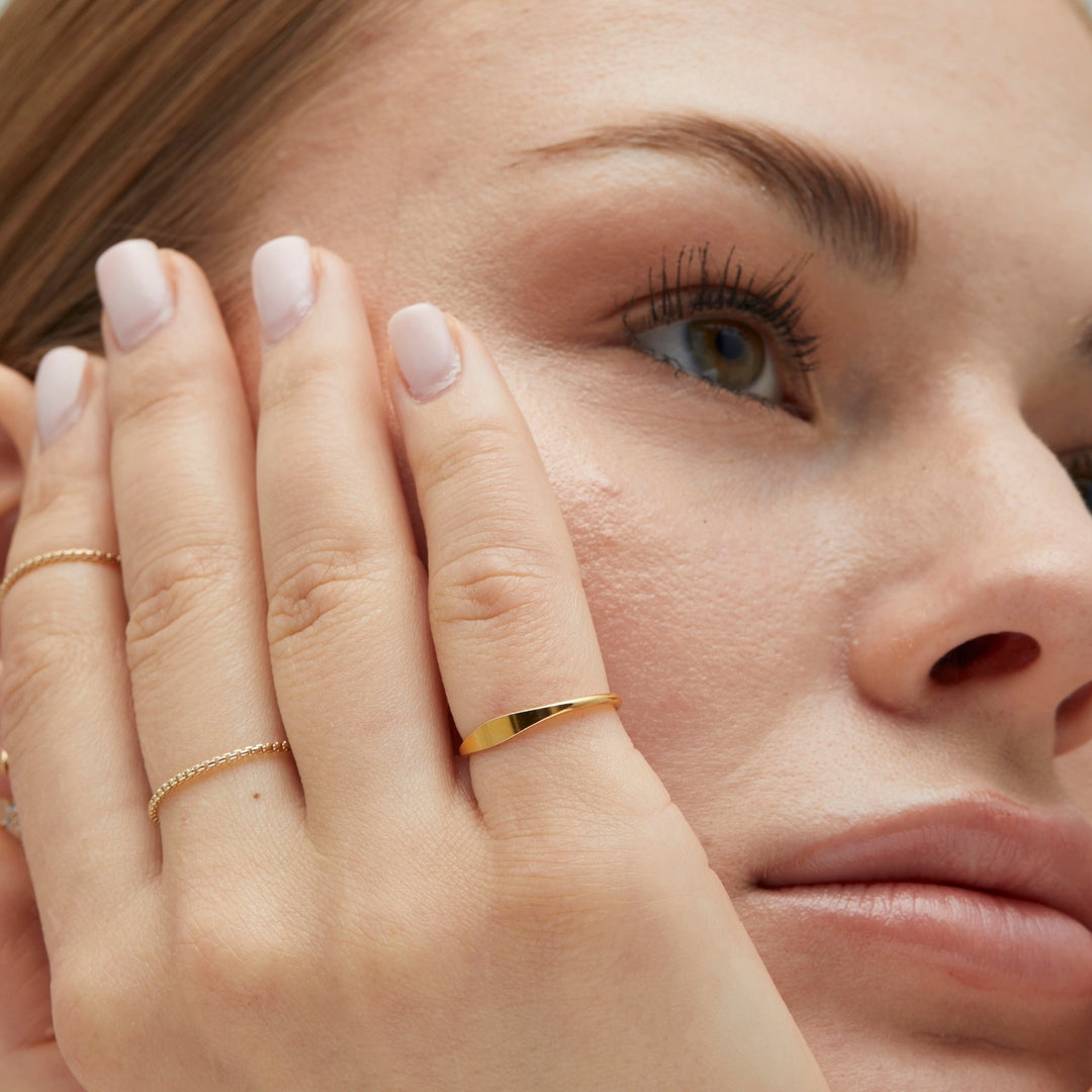 Bree Dainty Snake Gold Chain Ring - P I C N I C 