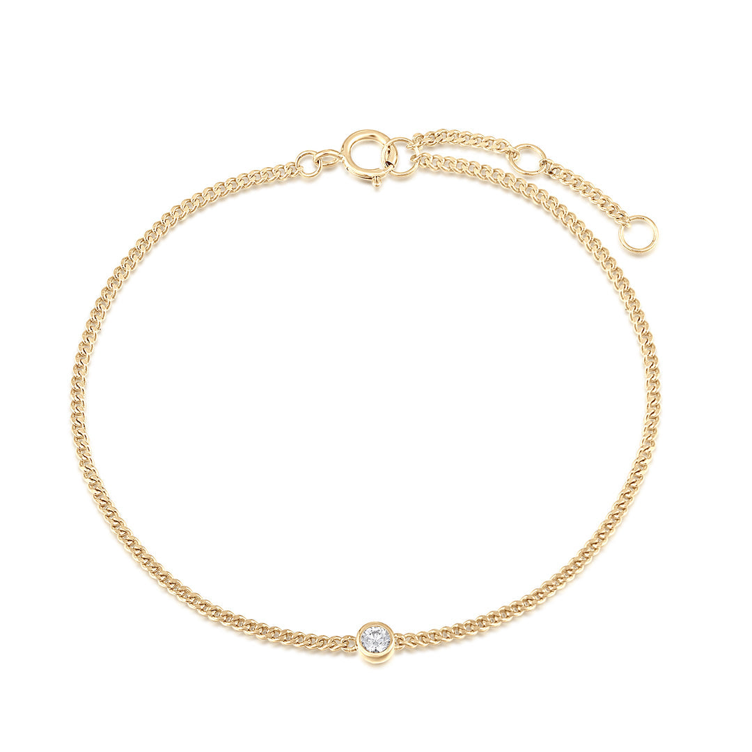 Liv Bezel Solid Gold Bracelet - P I C N I C 