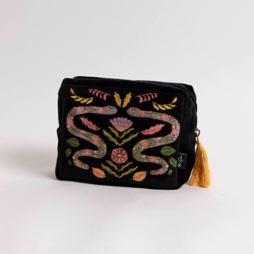 Amulet Embroidered Velvet Pouch - P I C N I C 