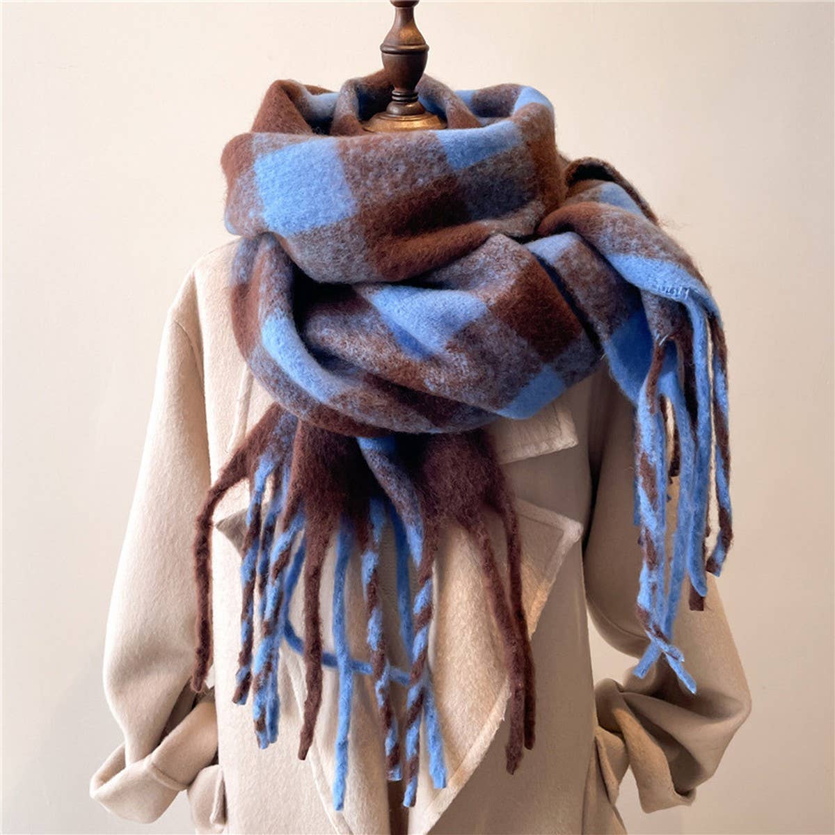 Winter Plaid Cozy Wrap Scarf - P I C N I C 