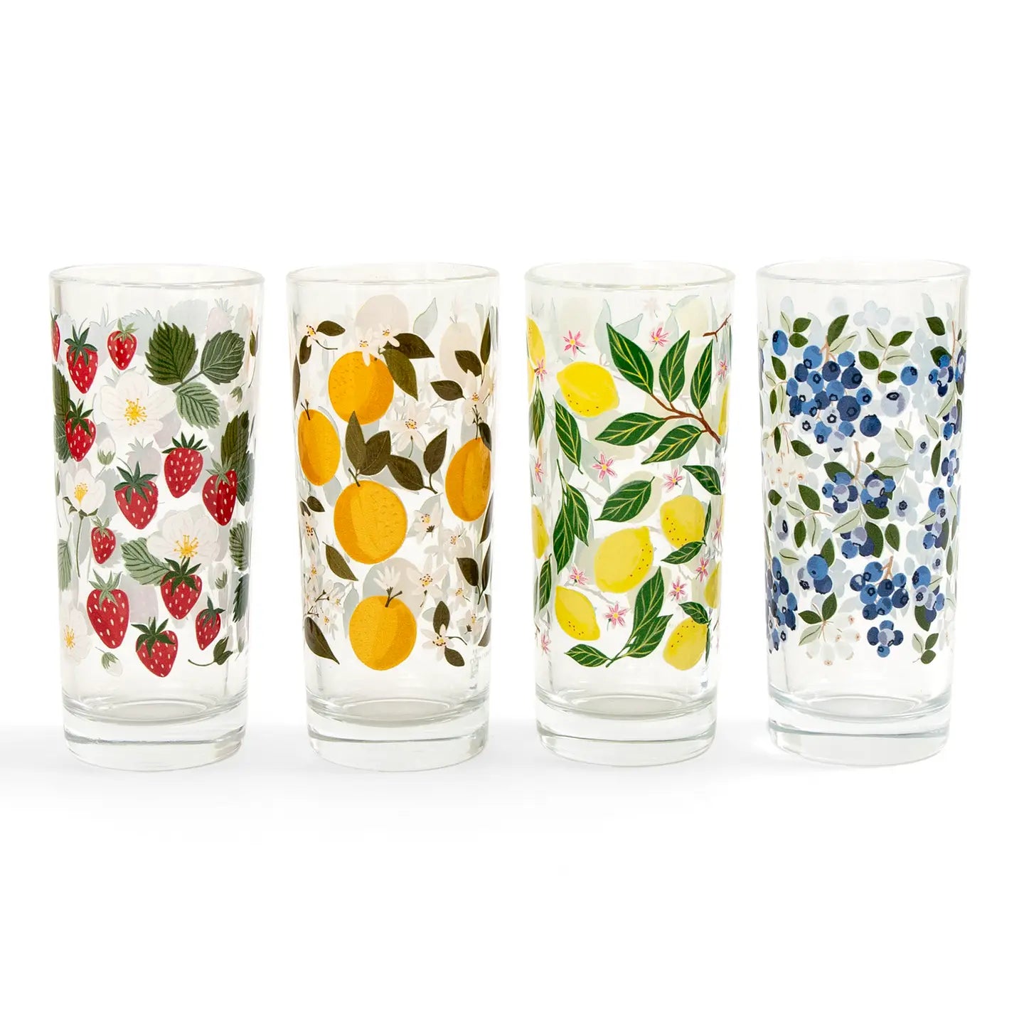 Berries & Citrus Tall Juice Glasses - P I C N I C 