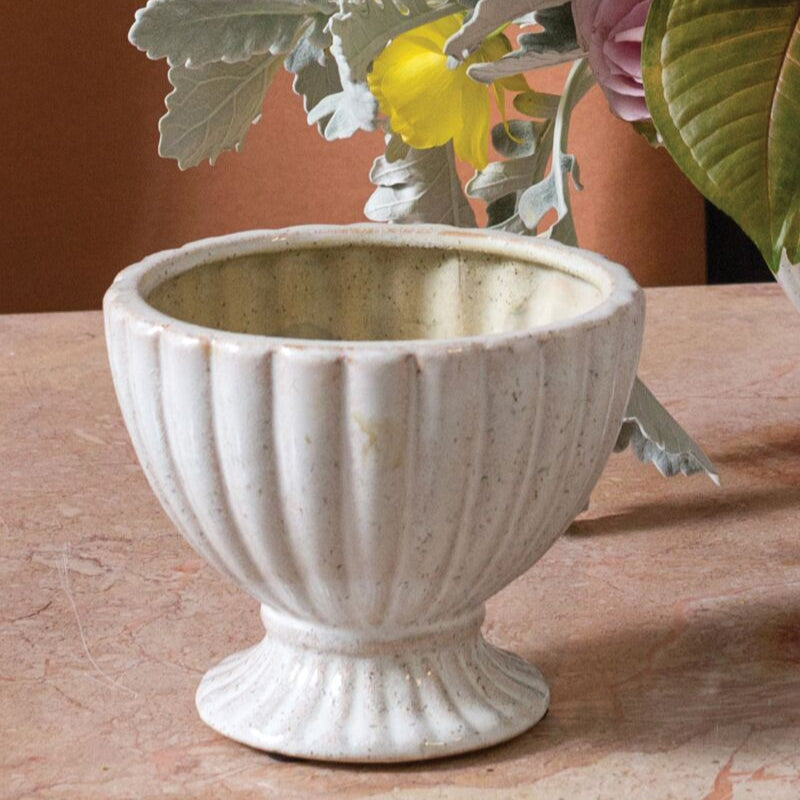 Coronation Milk Glaze Pedestal Vase - P I C N I C