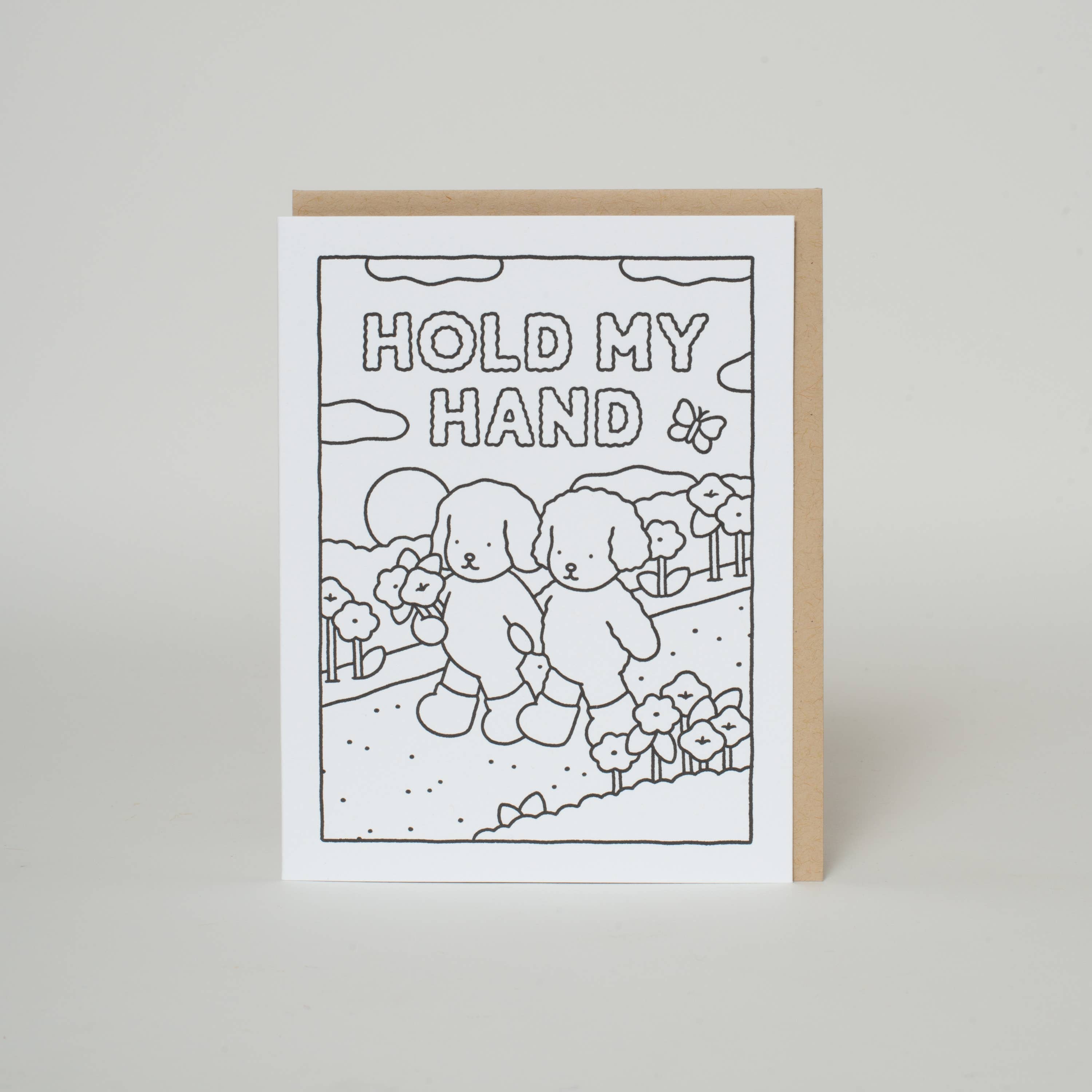 Holding Hands Coloring Greeting Card - P I C N I C