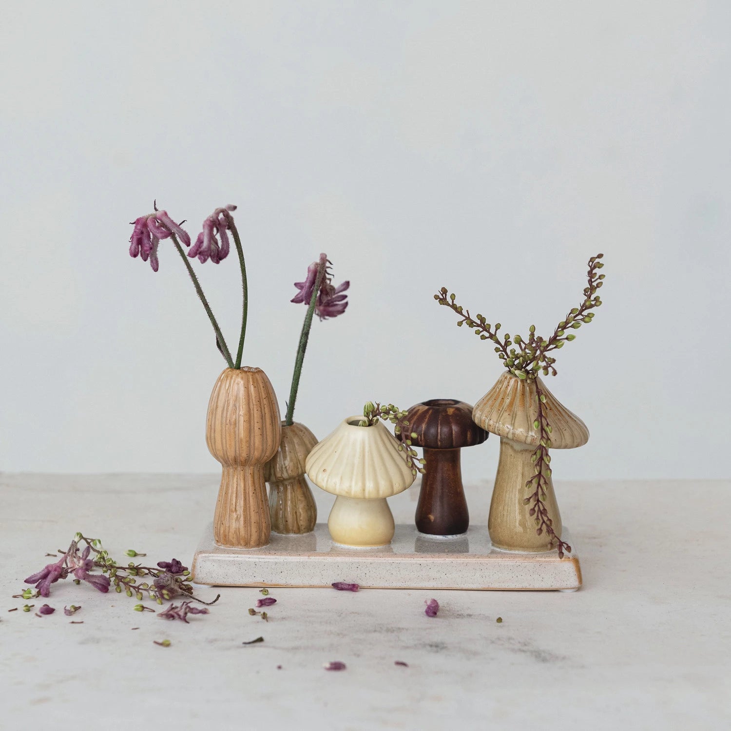 Forest Mushroom Stoneware Vase Set - P I C N I C