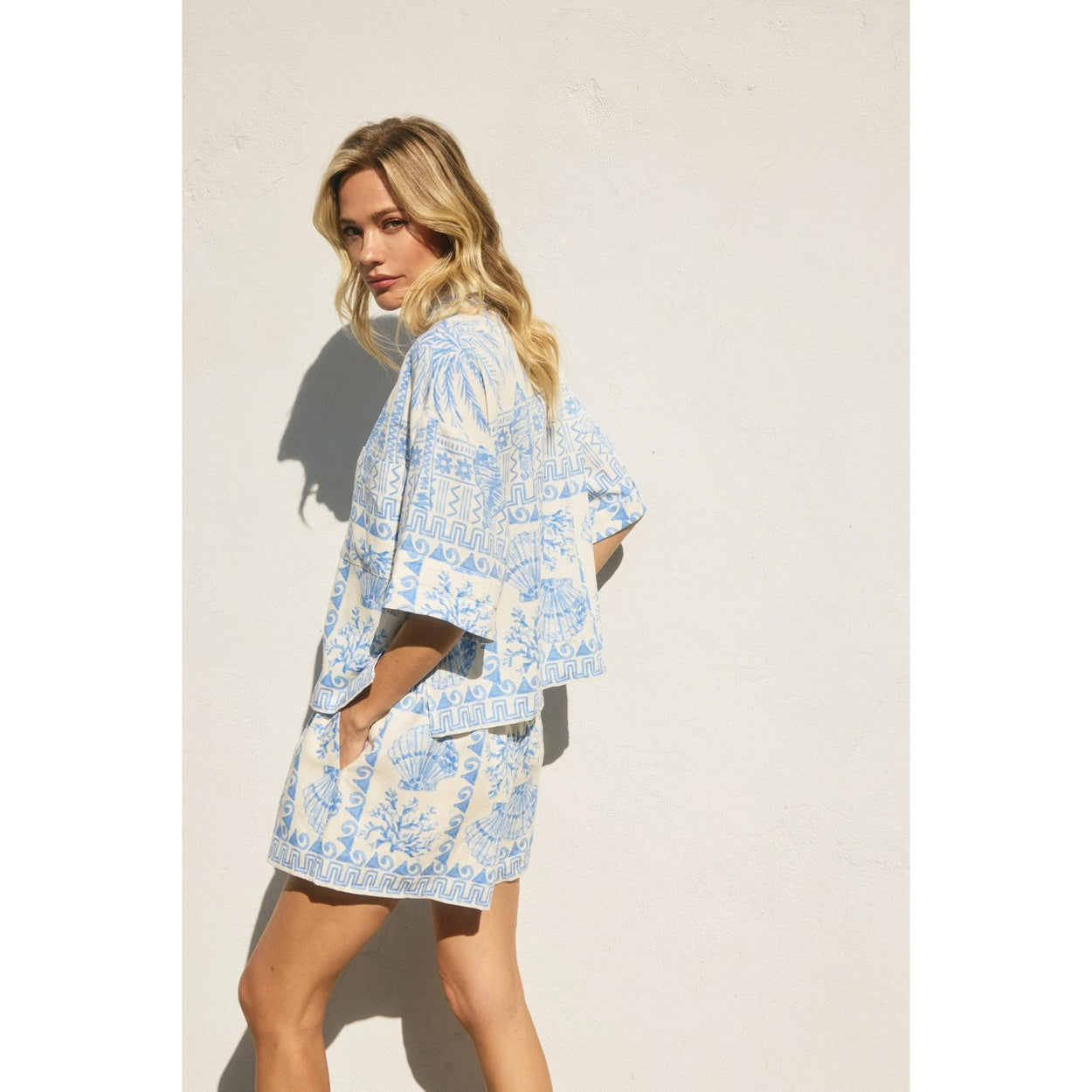 La Mer Seaside Print Shirt and Shorts Combo - P I C N I C