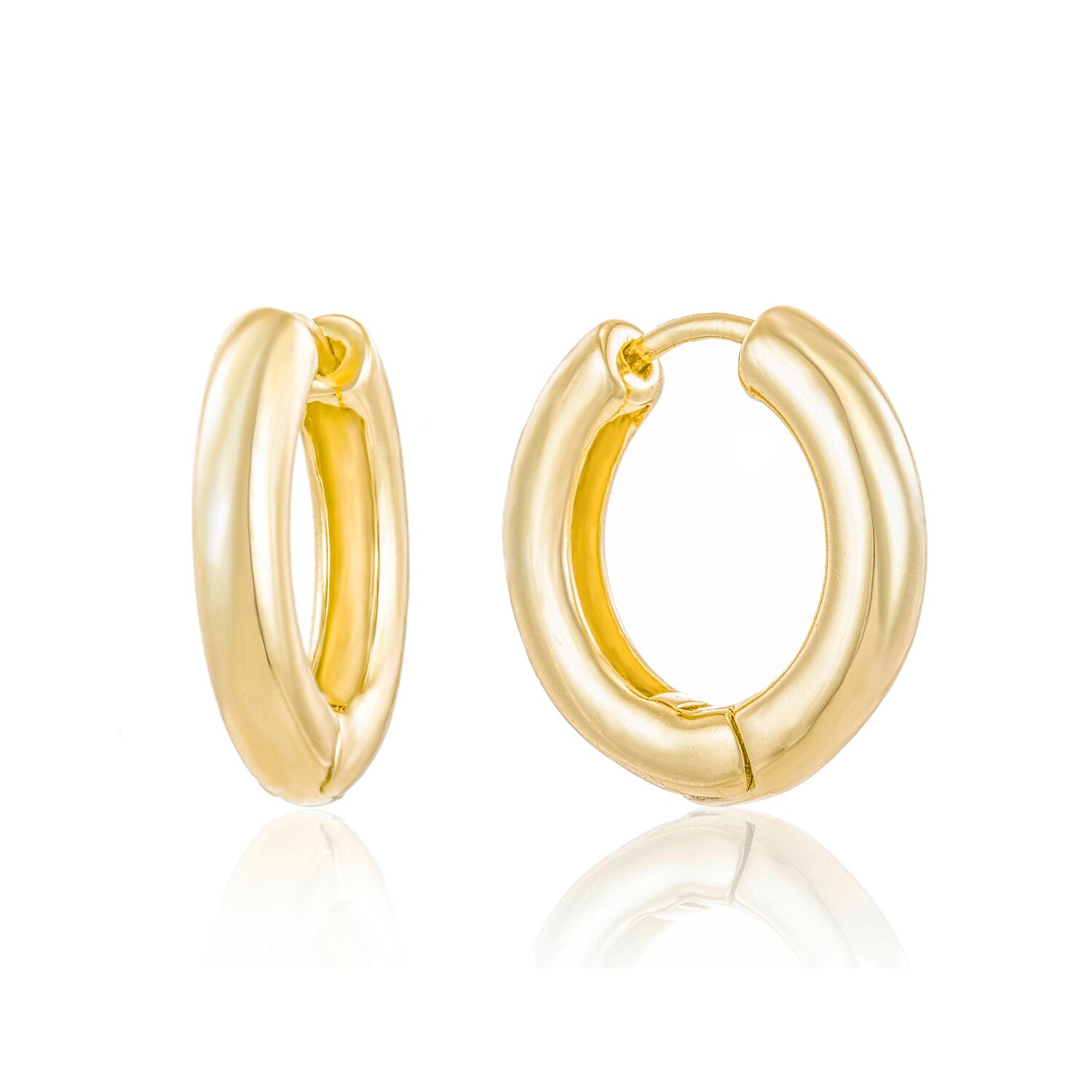 Abby Thick Gold Huggie Earrings - P I C N I C 